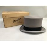 A grey top hat by Scott's of London, in original box