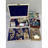 A collection of costume jewellery including necklaces, brooches, cufflinks etc all in base metal