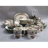 Quantity of Spode 'Chinese Rose' dinner and teaware comprising six cups and saucers, vegetable