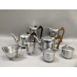 Quantity of Picquot ware to include two hot water pots, two teapots, twin handled sugar bowl, milk