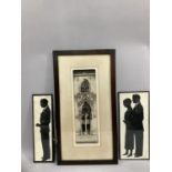 Two silhouettes, the first a profile of a gentleman 1920s/30s, 34cm by 10cm, and the gentleman