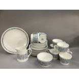 A Royal Tuscan china tea service of raindrop design comprising eight cups, eight saucers, twelve tea