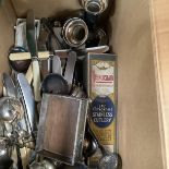 A collection of early 20th century silver plate including two epergnes, pierced baskets, cutlery,