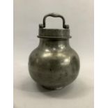 A French pewter screw top pharmacy jar stamped with Medaille D'Argent to the lid, 19cm high