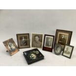 Quantity of 20th century photograph frames including copper Nouveau style photograph frame