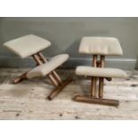 A pair of Norwegian Stoke ergonomical orthopaedic stools