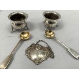 A pair of early Victorian silver mustard spoons, London 1857, maker's markl for Elizabeth Eaton,