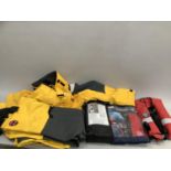 A quantity of Cruise Saver sailing equipment including life jacket, one loose and one in bag,