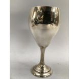 A George VI silver goblet, tulip form on circular stepped foot, Hallmark for Birmingham 1946 for