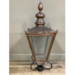A copper lantern hood by Foster & Pullan, Bradford, 110cm high x 45cm