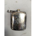 An Elizabeth II spirit flask engraved with initials, Sheffield 1954, 5oz