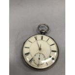 A Victorian pocket watch by W.Wilson Maryport in silver case No. 38041 fusee cylinder movement No.