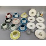 Ten Suzi Cooper coffee cups and saucers, ix Figgjo Flint of Norway plates and two sets of ceramic