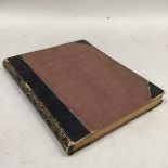 A mid Victorian album, quarter calf with gilt tooling to the spine, marbled end papers, containing