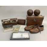 A quantity of gentleman's items including Burman hair clipper in box, Irish linen handkerchiefs,