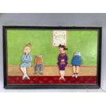 A Billy de Ath humorous view of Doctor's waiting room, mother and children, signed and dated 1984 to