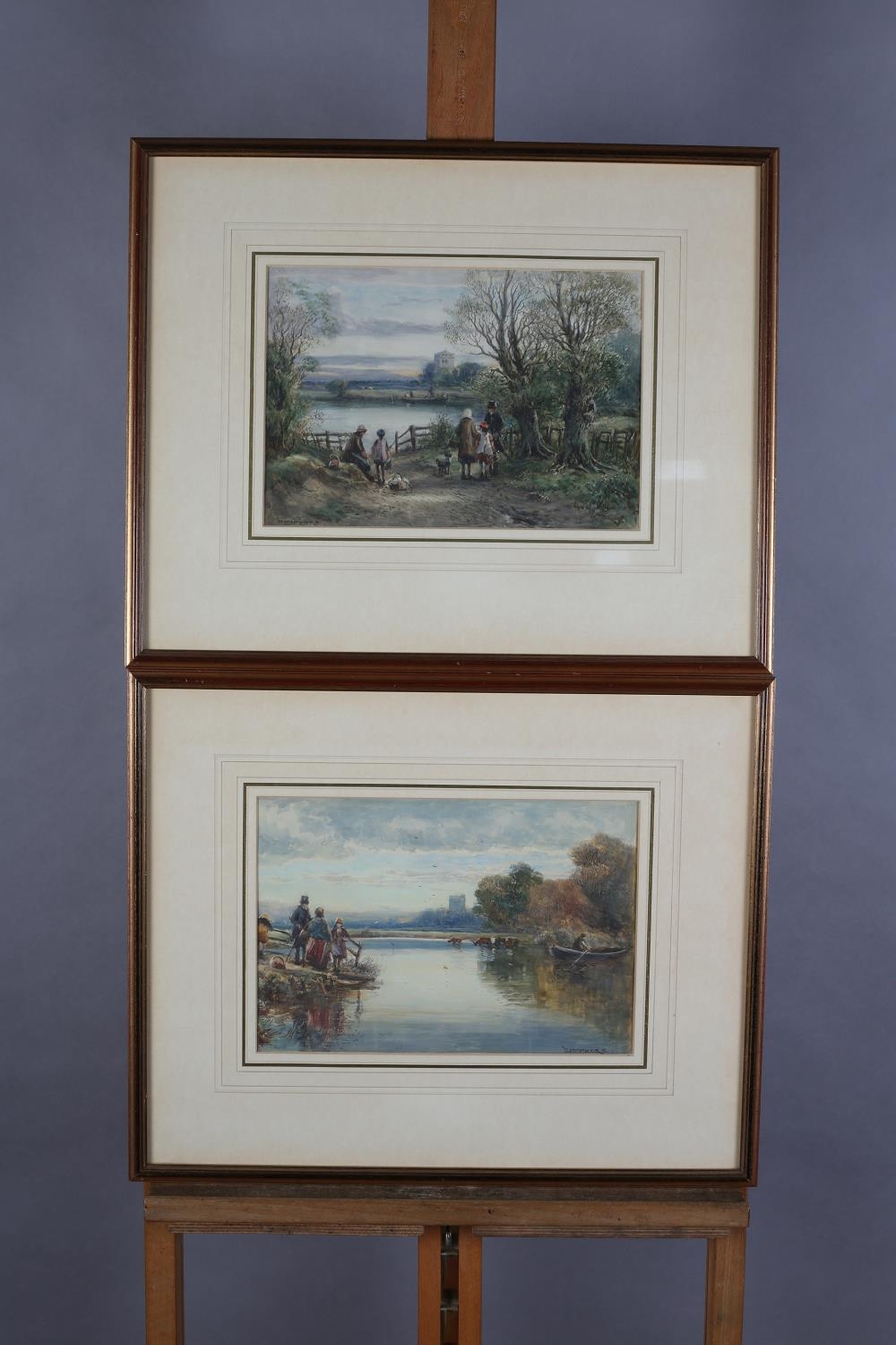WILLIAM MANNERS R.B.A. (1860-1930), 'A Riverside View' and 'Waiting for the Ferry', watercolour,