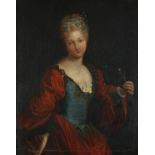 FRENCH OR ITALIAN SCHOOL LATE 18TH CENTURY/EARLY 19TH CENTURY, Portrait of a young lady, three-
