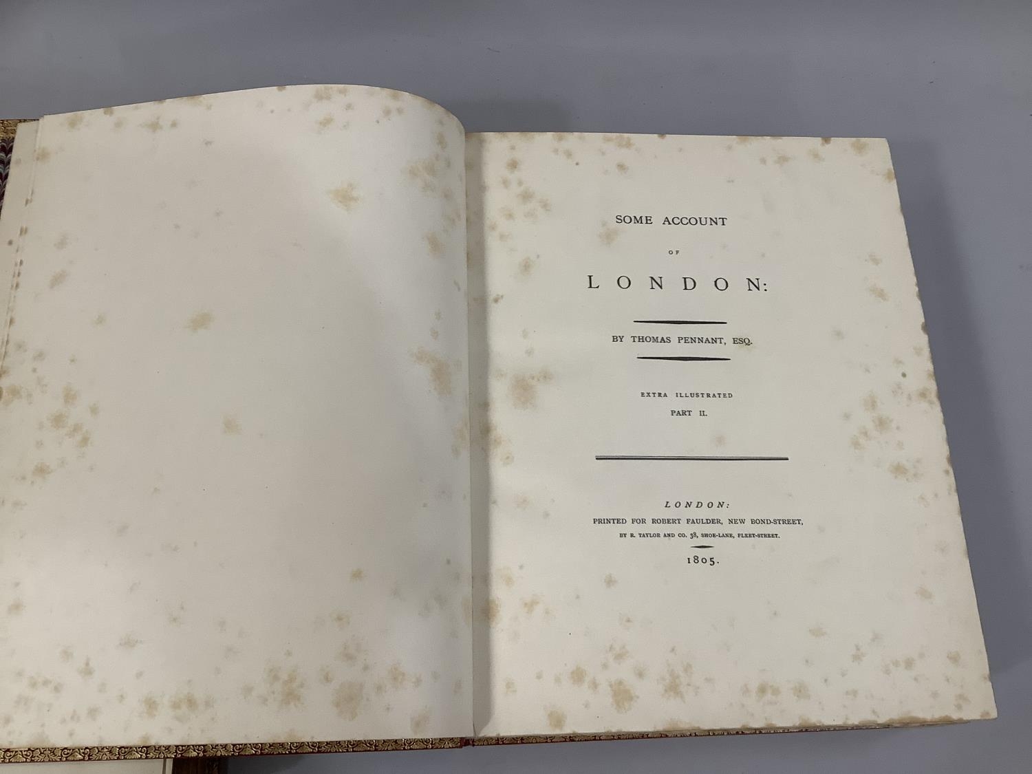 PENNANT, T - Some Account of London, 1805, in 2 vols, extra illus., pub. Robert Faulder, New Bond - Image 4 of 5