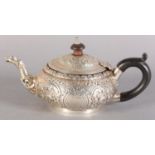 A GEORGE III SILVER TEA POT BY THOMAS WALLIS II LONDON 1793, 10cm long, approximate weight 12.5oz