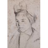 ARR PHILIP NAVIASKY (1894-1983), 'Jeanie' head and shoulder portrait, charcoal, signed to lower