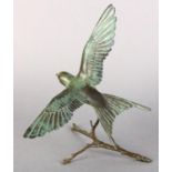 ARR PATRICIA NORTHCROFT (Contemporary), swallow in flight, bronze, no. 115/150, 23cm high, on a