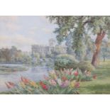 ARR BEATRICE PARSONS RA (1870-1955), 'The Foreign Office', St James's Park with iris, watercolour,