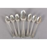 A SET OF SIX SCOTTISH GEORGE III SILVER TEASPOONS, Hanoverian pattern, each initialled K, hallmarked