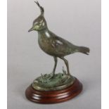 ARR PATRICIA NORTHCROFT (Contemporary), Lapwing, bronze, no. 192/300, signed, 13.5cm high, on wooden