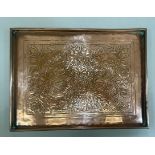 AN ARTS & CRAFTS COPPER TRAY BY W H MAWSON FOR KESWICK SCHOOL OF INDUSTRIAL ART, rectangular, the