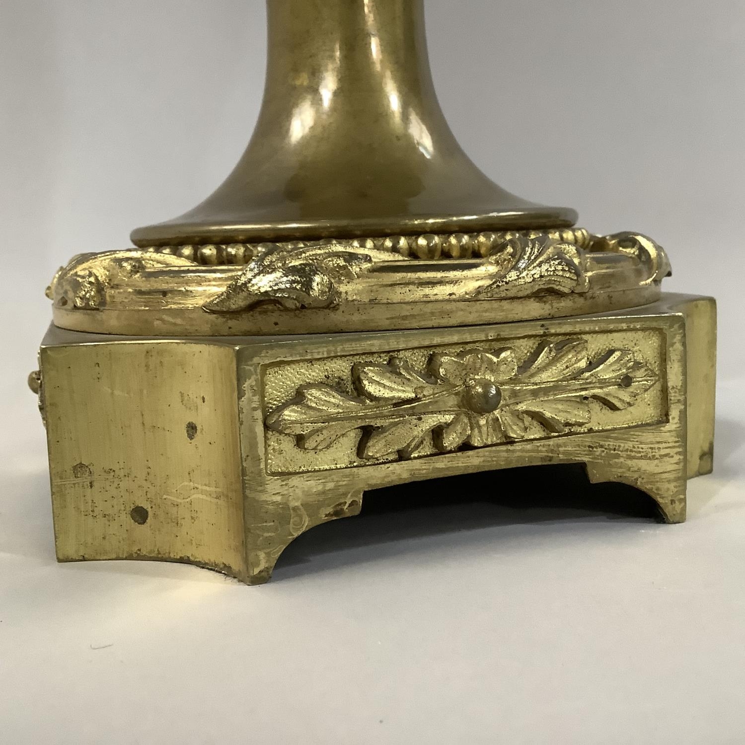 19TH CENTURY FRENCH PORCELAIN AND GILT METAL MOUNTED URN WITH GRAPEVINE RIM, the gros bleu ovoid - Image 4 of 7