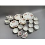 Royal Crown Derby 'Posies' pattern tea set comprising, six teacups, six saucers, seven tea plates,