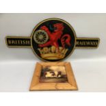 An overpainted print with crest for British Railways, 56cm by 113cm