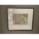 Conder - Yorkshire, handcoloured map, 20cm x 26cm, framed