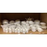 Quantity of Coalport tableware, 'Royalty' pattern comprising, five dinner plates, nineteen consume