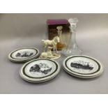 Six limited edition commemorative plates depicting Harrogate by Gerald Swan, Echt Altman foal figure