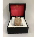 A Kristian Kiel quartz Chronograph Eclipse wristwatch in gilt-plated, stainless steel case,