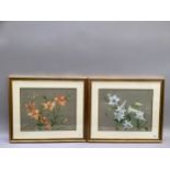 G L Dunsmore, still life of lilies and of tiger lilies, a pair, pastel, titled, signed and dated 95,