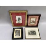 Hand tinted Engraving George III & Bonaparte 14 v 9cm. together with, after Kneller, engraving of