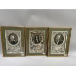 Set of three black and white engravings after Kneller of George Saville, Marquis of Halifax, Sir