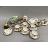 Poole pottery including set of four egg cups on plate, jug and butter dish, together with a