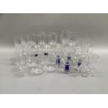Quantity of Dartington glassware comprising two large wines, six smaller wines, four tumblers,