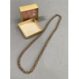 A neck chain in 9ct. gold rope links intertwined with a 9ct. white gold box link. Approx. length:
