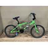 Child's green BMX flash bike