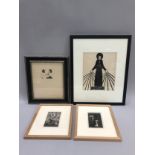 Eric Gill (1882-1940), four limited edition woodblock prints, from various series including Christ