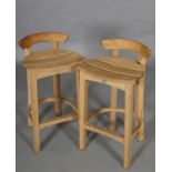 Gaze Burvill, Hampshire, UK, A pair of oak bar stools, with slatted seats