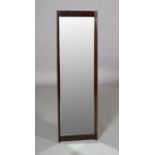 Dyrlund, Sweden, A rectangular wall mirror in dark stain frame, 32cm wide x 105cm high