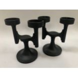 Robert Welch, Chipping Camden, c1965, A pair of Brutalist Movement cast iron twin candelabra,