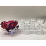 A set of four Wedgwood Sheringham clear glass two-tiered candleholders, model no RSW13 signed to