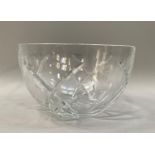 Large cut-glass Waterford fruit bowl with incised decoration.
